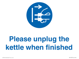 Please unplug the kettle when finished